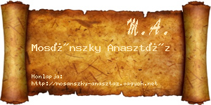 Mosánszky Anasztáz névjegykártya